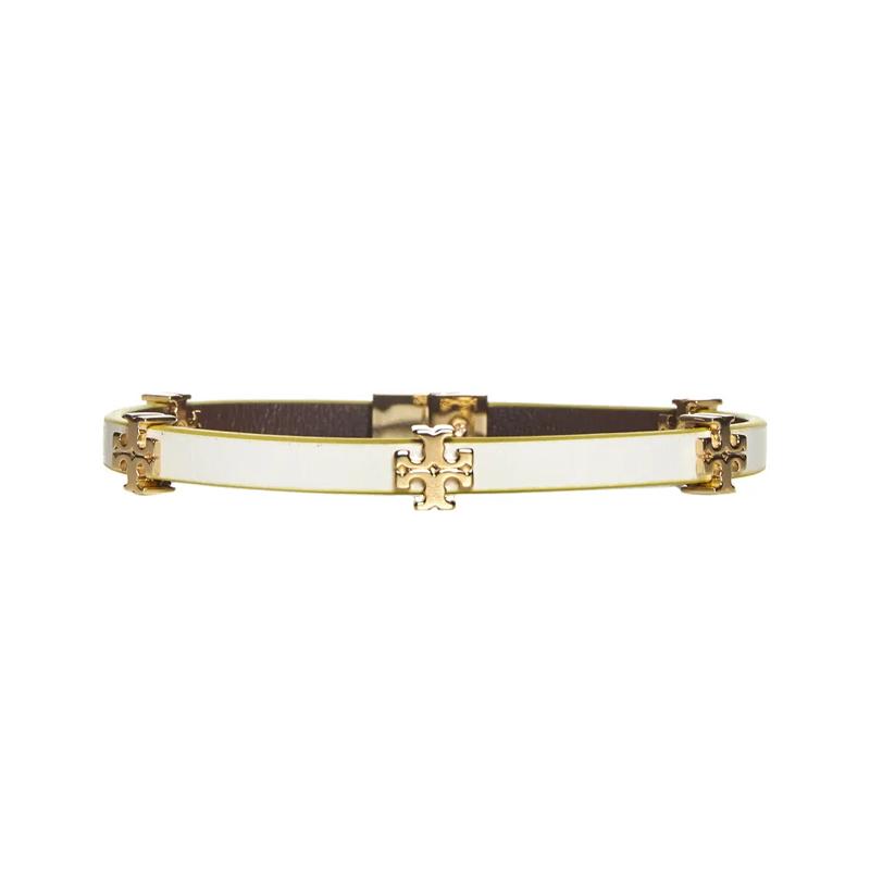 Tory Burch Модный и повседневный кожаный браслет для женщин 147235-700-Белый M/L