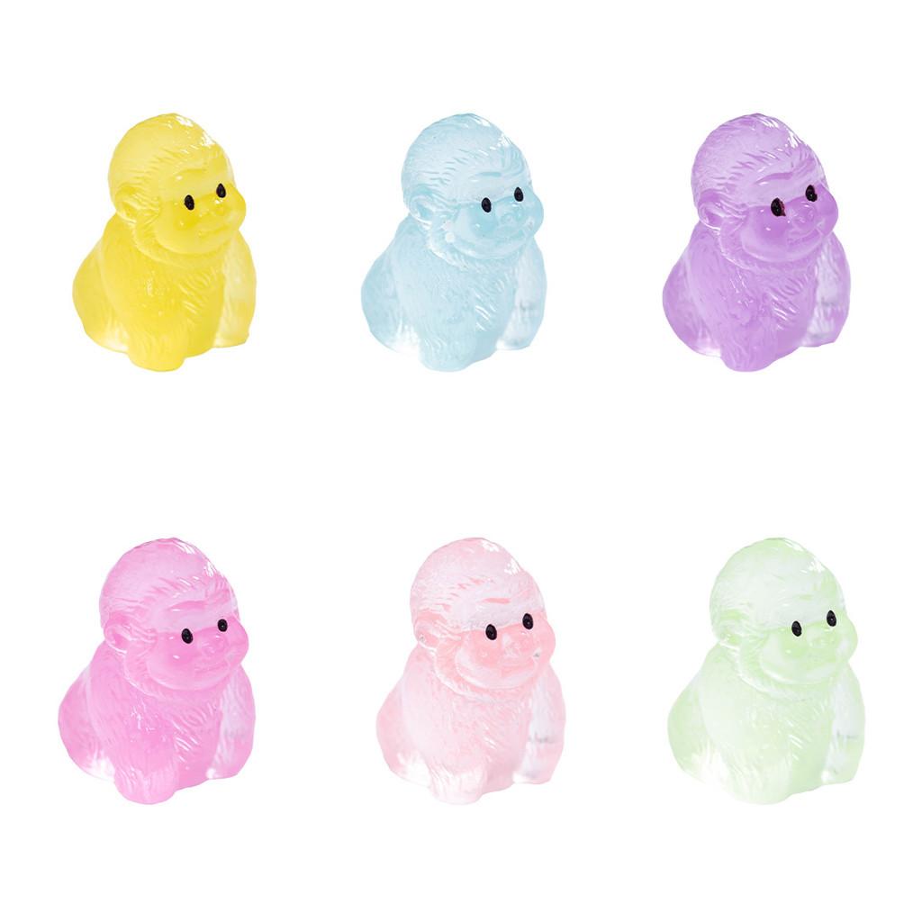 Animal Noctilucent Resin Gorilla Figurine With Multicolor For Home Decoration