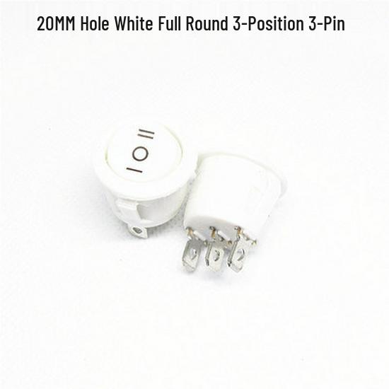 Кулисный переключатель KCD1: Круглый, Подсветка, 2/3/4-контактный, 2/3-позиционный, 6A 250V, Отверстие 20 мм.