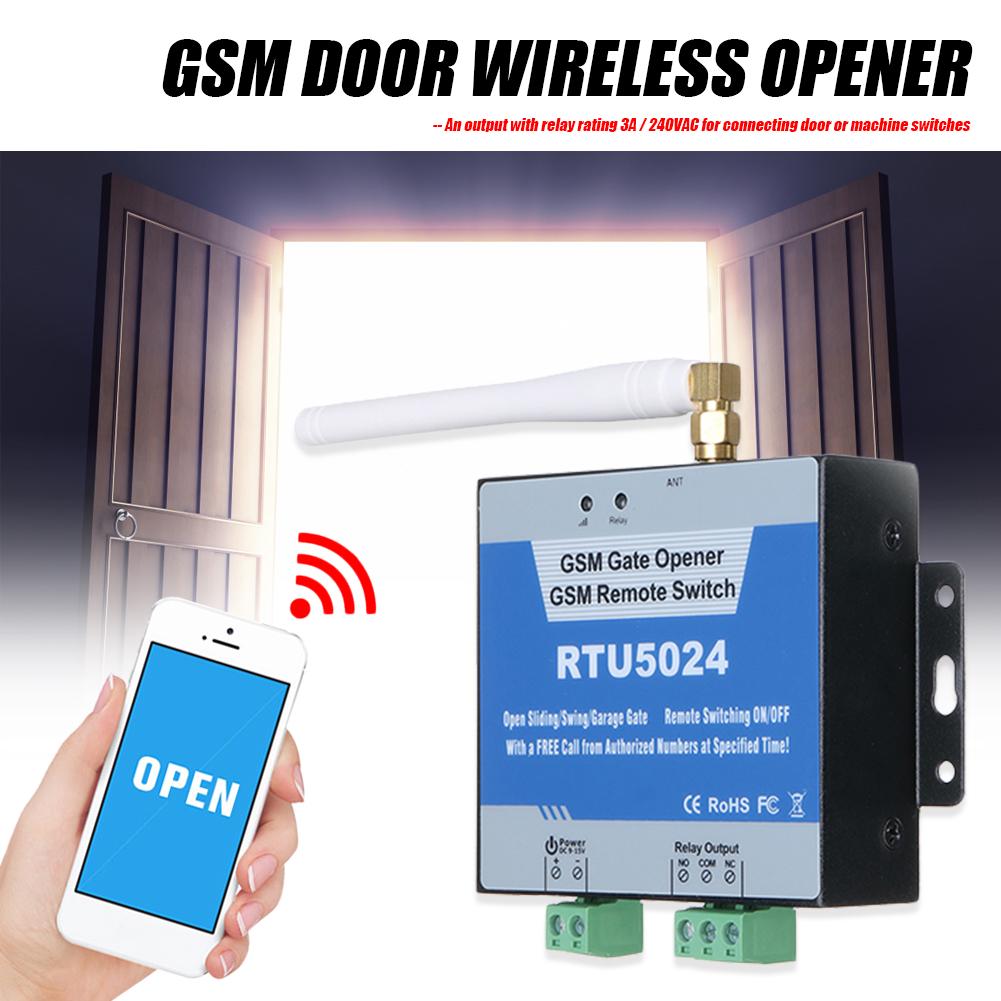 RTU5024 GSM Gate Relay-switch 850/900/1800/1900MHz Remote Control Wireless Door Access Opener with Antenna for Household Bedroom