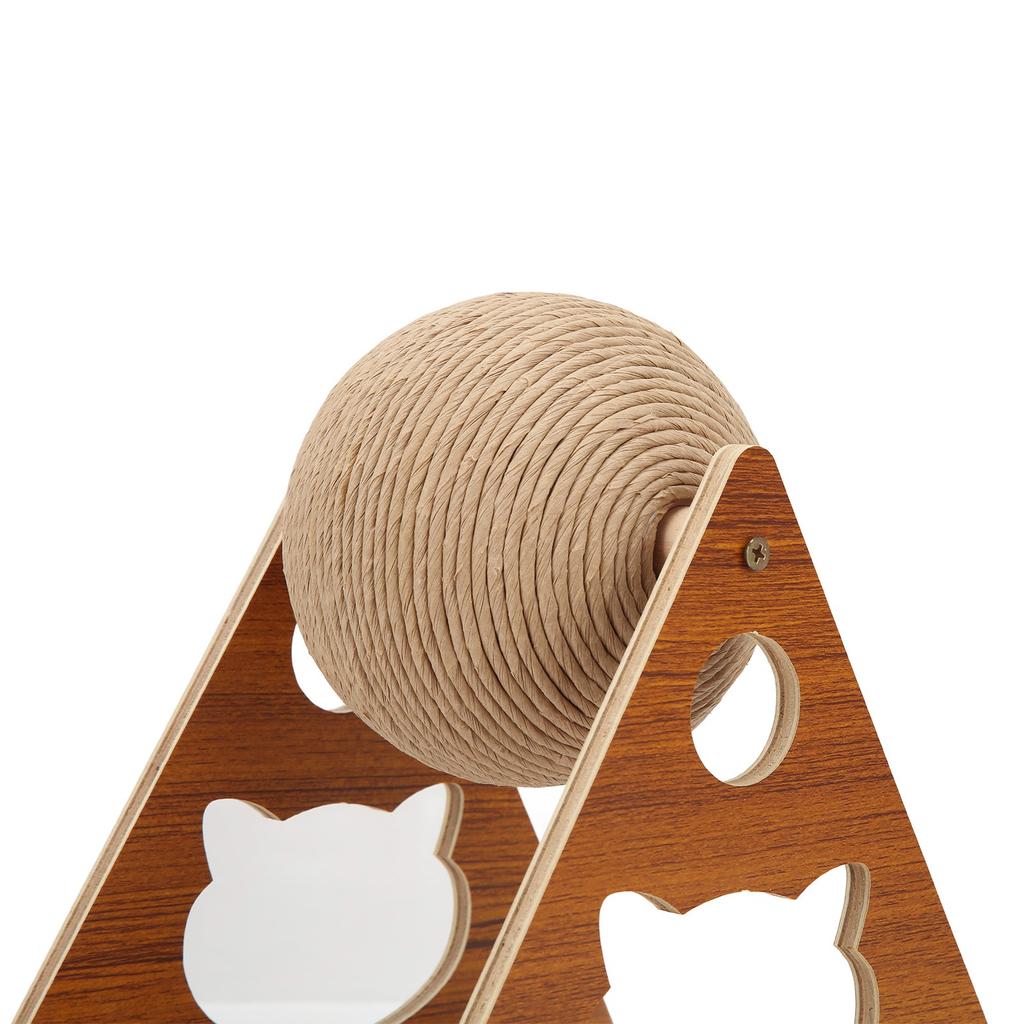 Cat Scratcher Toy Interactive Wood Natural Sisal Cat Scratching Ball for Cats and Kittens