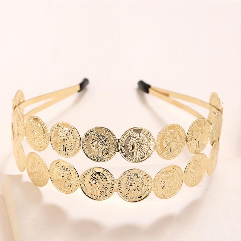 Элегантное золотое головное украшение с монетами Модные повязки на голову для костюма для танца живота и фестивальных аксессуаров Женские головные уборы для вечеринок