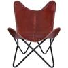 Vintage Lounge Accent Chair Classic Buffalo Leather Butterfly Chair Retro BKF