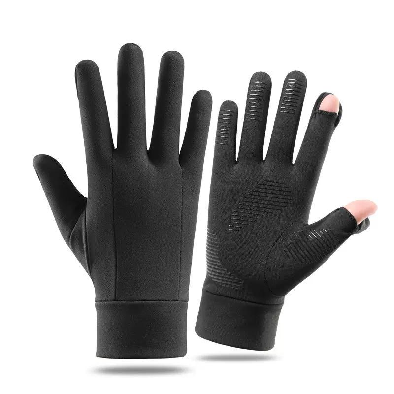 Ski Gloves Liner Women Winter Outdoor Hiking Climbing Running Men's Warm Windproof Cold Open Finger Flip Photography