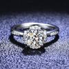 Pt950 Platinum Ring Pass Diamond Test Round Excellent Cut 1ct Moissanite Rings For Girl Women Wedding Jewelry Gift