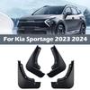 4pcs/set And 4 Screws Front Rear Black Car Mud Flaps Splash Guard Mudguards Fender Cover Trim For KIASION Platinum Sportage