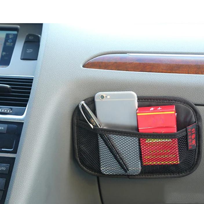 Сетчатый карман для автомобиля, кожаная сумка-сетка из ткани Оксфорд, для хранения телефонов, монет, ключей, сетчатая сумка-органайзер для салона автомобиля, для хранения и уборки, универсальная