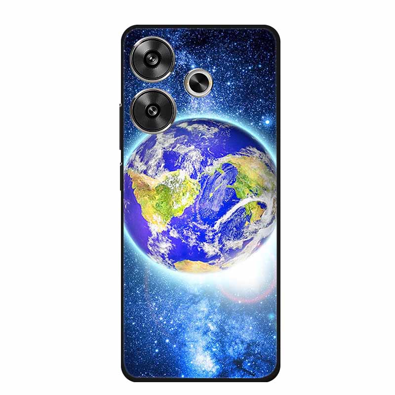 6.79" For Poco M6 4G Case POCOM6 Phone Cover Black Silicone Soft Back Cover Case For Xiaomi Poco M6 4G Case M 6 Protective Coque