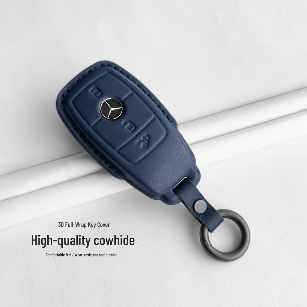 Mercedes-Benz Genuine Leather Key Case for GLC, Class A, S, C200, E300 Models