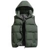Men's Women's Down Cotton Vest Thickened Hooded Down Cotton Vest Winter Warm Outdoor Vest Thickened Sleeveless Jacket