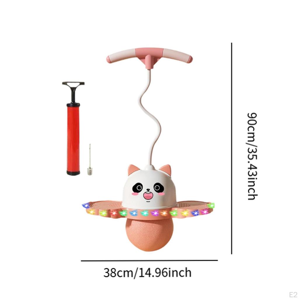 Panda Shape Pogo Ball with Handle Bouncing Colorful Light Kids Jump Board Funny Exercise