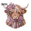 Highland Cow Sewing Kit 3D Layered Fabric Art DIY for Adults, Beginner-Friendly Decorative Animal Portrait Diy Quilt Craft Set, Handmade Farmhouse