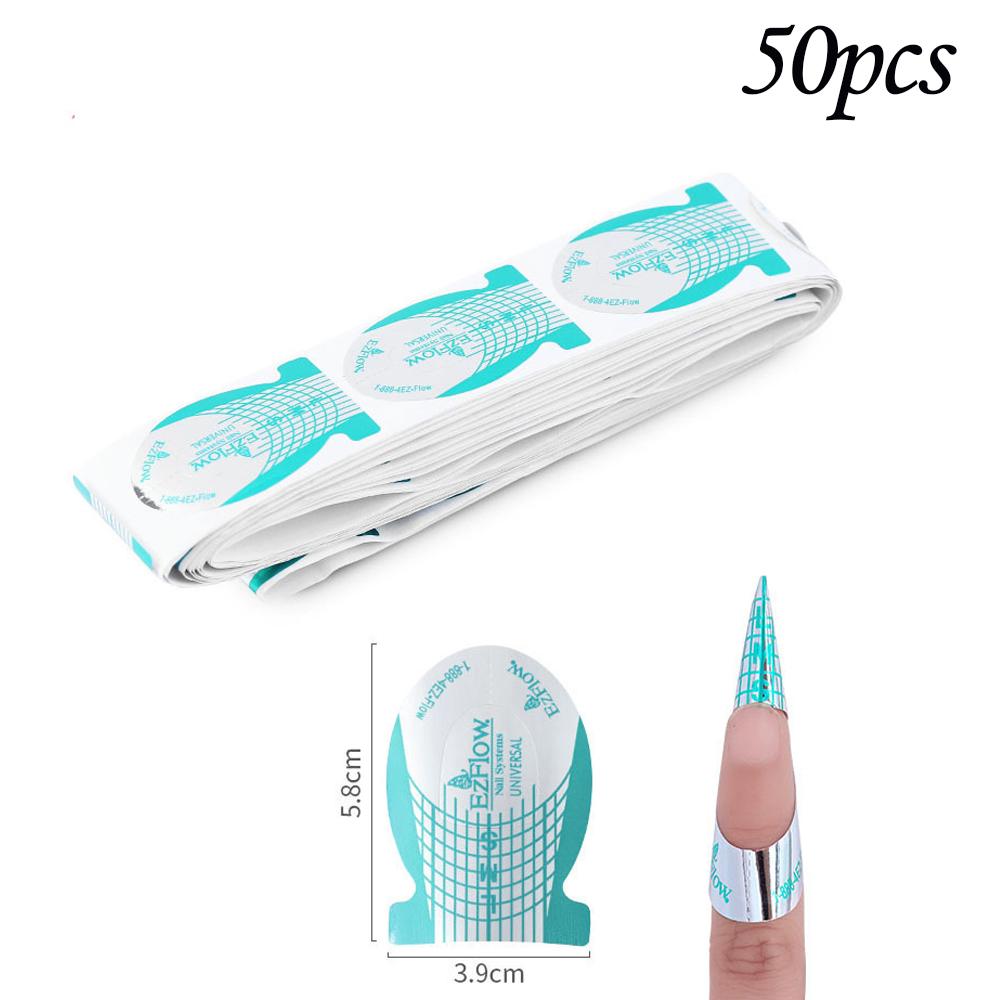 50 шт., французские формы для ногтей, формы для наращивания ногтей, наклейки, акриловые кривые, накладные направляющие для ногтей, маникюрный держатель, набор инструментов