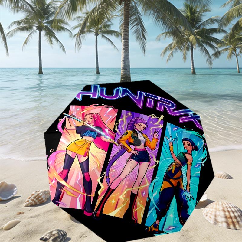 KPop Demon Hunters Print Umbrella Automatic Opening/ Closing - Portable Foldable Design - Daily use for Travel/Outdoor - Gift for Birthday