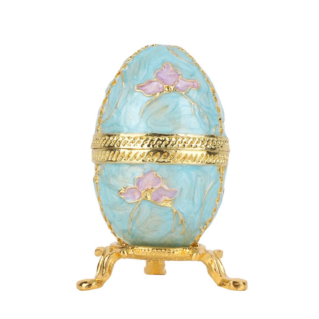 Enameled Easter Egg Vintage Style Jewelry Organizer Trinket Box Decoration Gift