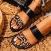 Дышащая летняя обувь, женские большие размеры 41, сексуальные модные леопардовые женские пляжные тапочки для отдыха и отпуска, женские шлепанцы без шнуровки