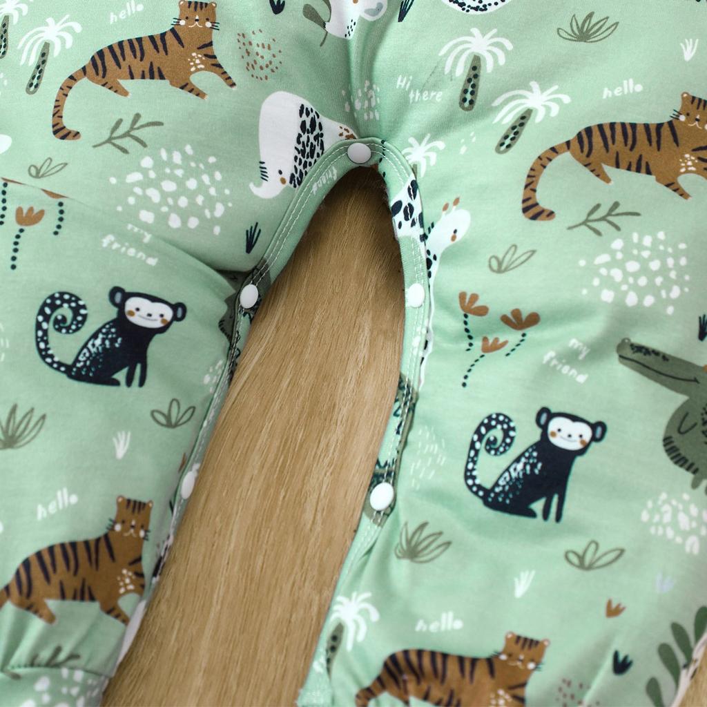 Младенцы Детские Милые Животные Полный Принт Комбинезон Повседневный Длинный Рукав Комбинезон