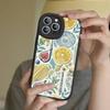Простой свежий лимонный стиль для iPhone 16 15 14 13 12 11 Pro Max Plus Кожаный чехол для телефона