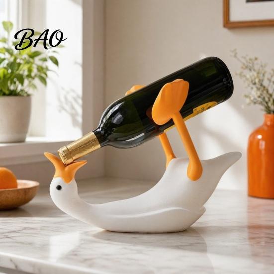 Office Wine Decor Goose Bottle Holder, 3D Printed Rack, Countertop Display Practical Holder Stand for Home Bars, Decorative Gift Lovers Bar Accessory