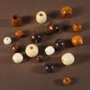 50PCS Big Hole Natural Wood Loose Beads Wooden Round Beads For Jewelry Making Bracelet Necklace Accessories DIY Crafts