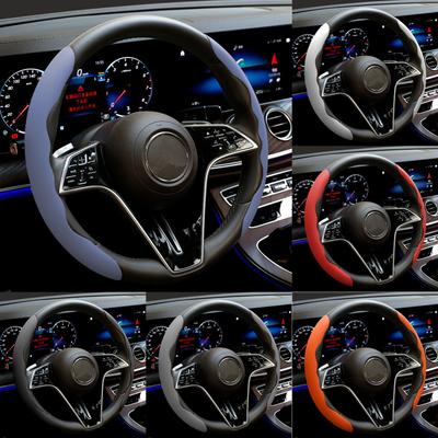 НОВЫЙ Универсальный чехол-бустер на руль автомобиля из коричневой замши 38 см Не- Автомобильный интерьер Защита руля Декоративные аксессуары