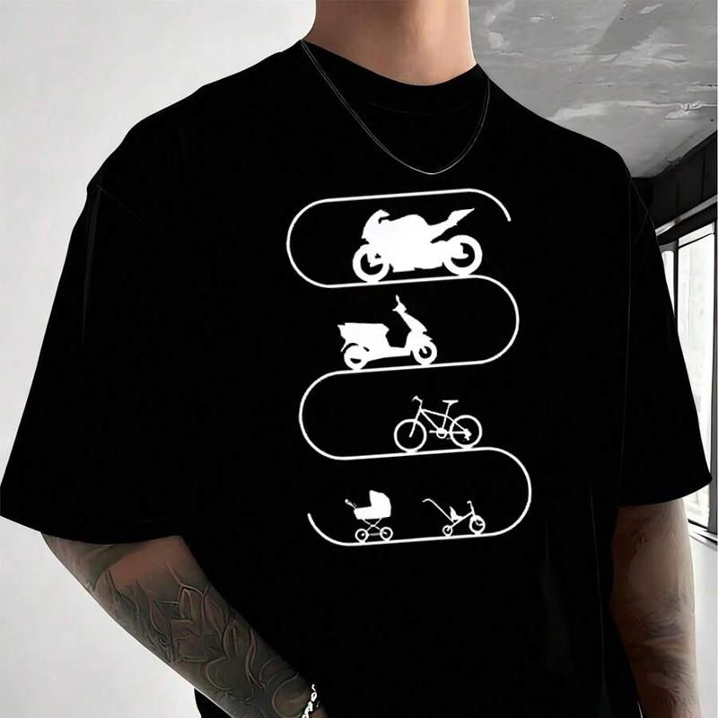 Men's Women Summer 100% Cotton T-shirt Car Bike Bicycle Motorcycle Evolution Loose Short Sleeve
