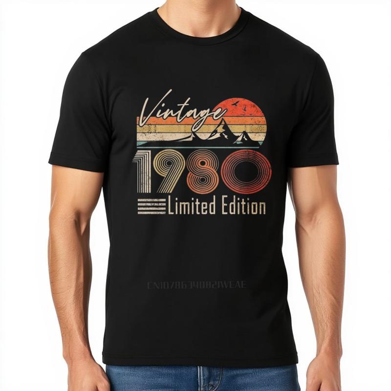 men brand tshirt Streetwear summer Men t shirt Vintage 1980 Limited Edition Sunset Mountains Short Sleeve Workout O Neck tops