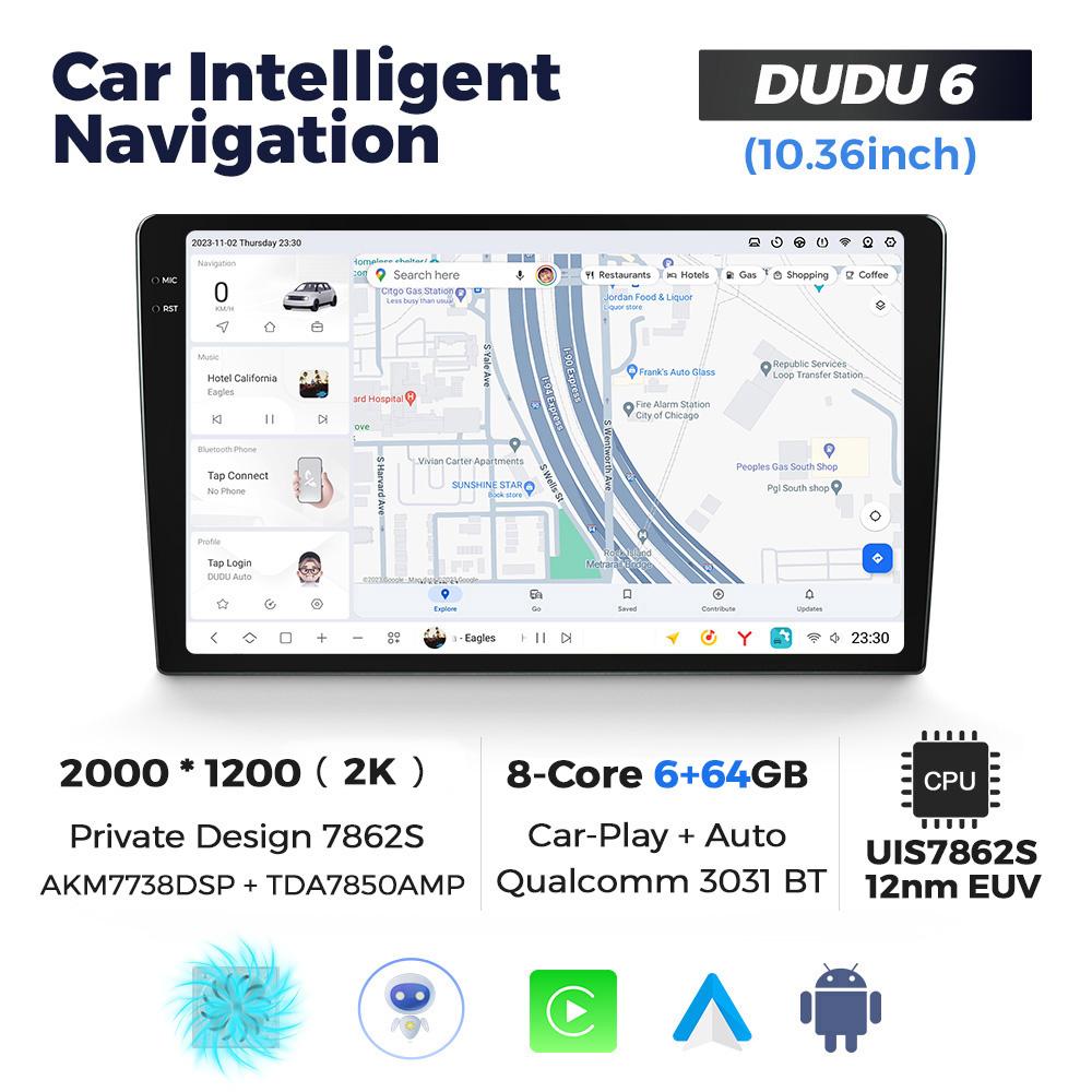 DUDUAUTO DUDU 7 DUDU7 Android 13 Wireless CarPlay Auto Universal 9.5" 10.36" Car Radio Multimedia Player GPS Intelligent System
