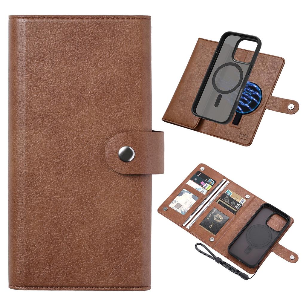 VILI GVA Series for iPhone 16 Pro Max Magnetic Case Detachable Leather Wallet Cover