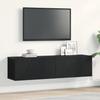 TV Cabinet Black Oak Effect 120 x 30 x 30.5 cm Particleboard