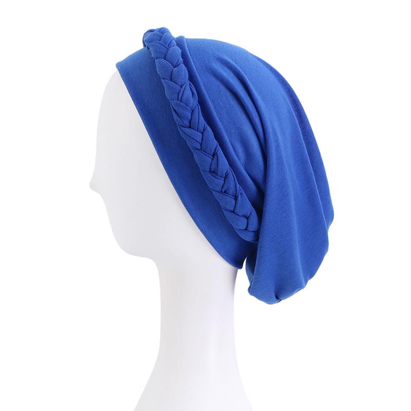 European And American Solid Color Elastic Ethnic Style Bag Head Cap, Twist Braid Chemotherapy Cap, Confinement Cap Jdt-429C