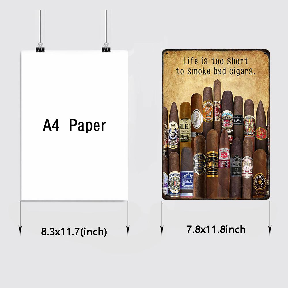 Сигары Винтажные металлические плакаты Виски Ретро жестяные вывески Бар Кафе Настенное искусство Декоративная табличка Современный дом Декор гостиной Эстетика