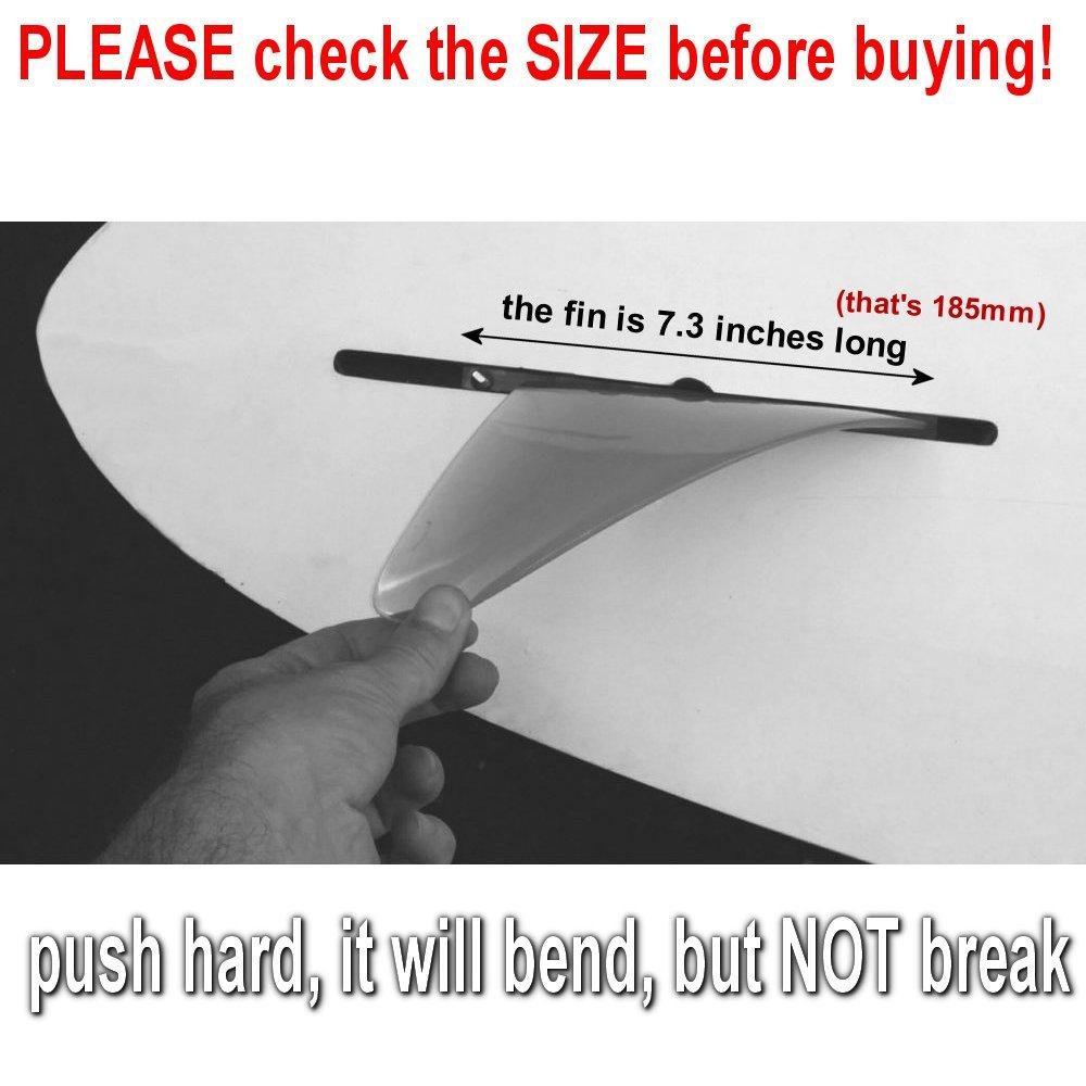 SaruSURF 12см Центральный плавник, Мягкий, 4,6" для лонгбордов, SUP-досок, надувных SUP-досок и падлбордов AIR7 (Винты в комплекте, Дымчато-черный)