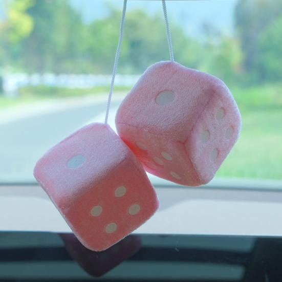 Подвеска в виде плюшевой игральной кости со шнурком, винтажное подвесное украшение для автомобиля, снятие стресса