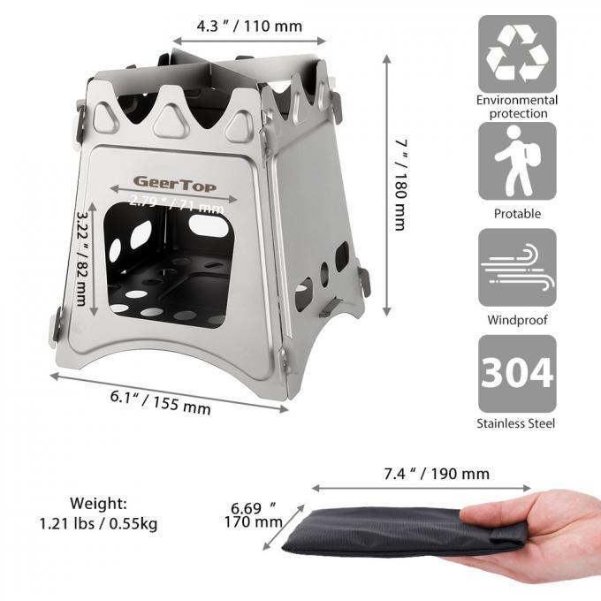 Портативная складная печь из нержавеющей стали для кемпинга и барбекю на открытом воздухе