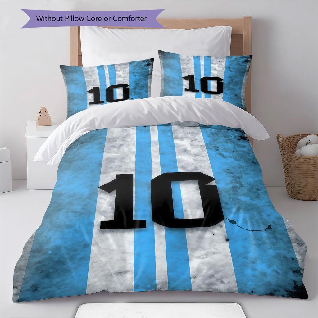 Lionel Messi Pattern Bedding,Quilt Set Quilt Cover Pillowcase Home Birthday Gift(1 * duvet cover + 2 * pillowcase, without core)
