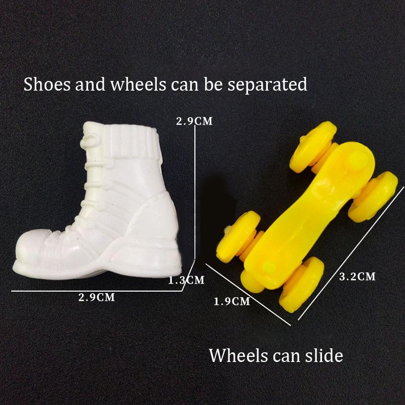 1 пара мини-роликов для куклы 30 см 1:6 миниатюрных плоских коньков для кукольного домика, обувь для детей, игрушки для ролевых игр, аксессуары для кукол