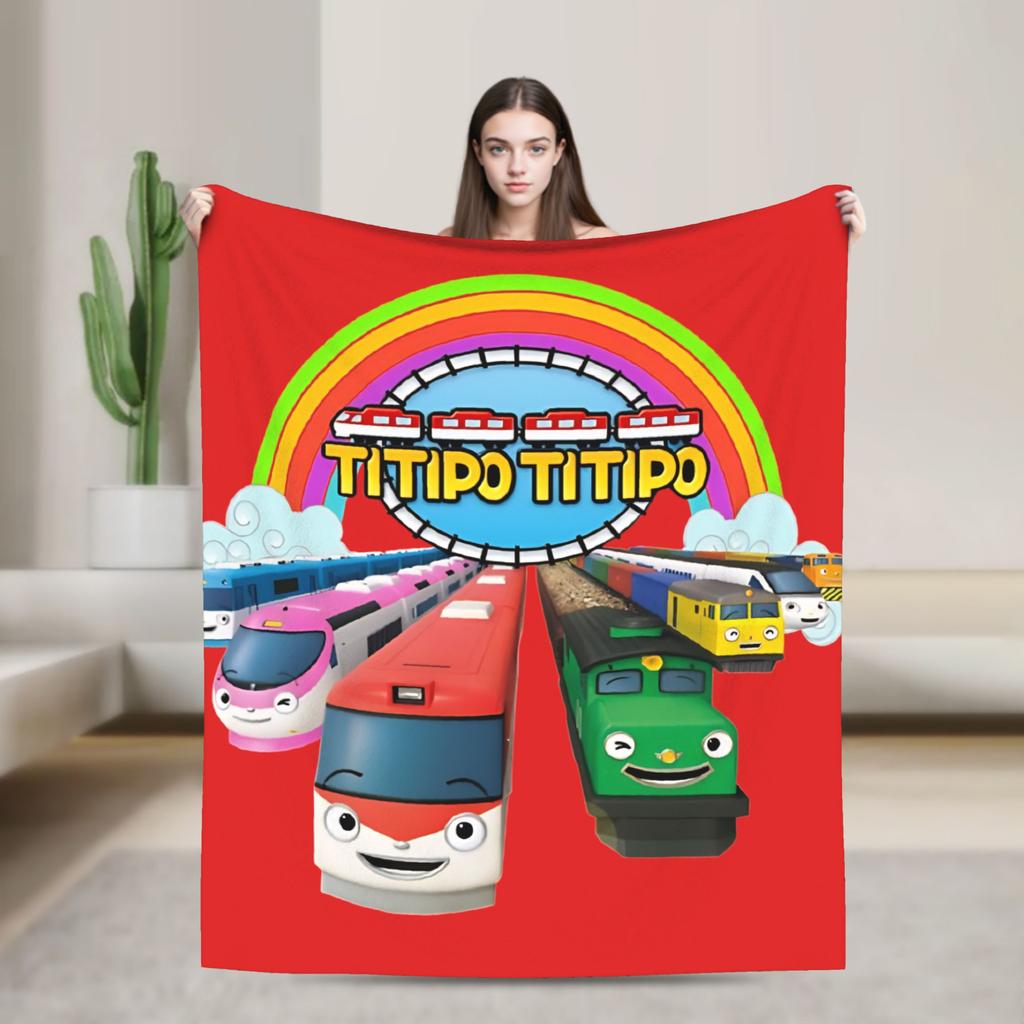 Пледы Titipo и Друзья Мультфильм Тайо Фланелевые Теплые Пледы для Дома Весна Осень
