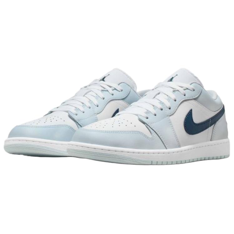 Jordan Air Jordan 1 Low Винтажные Баскетбольные Кроссовки Мужские Светло-голубой Белый 553558-400