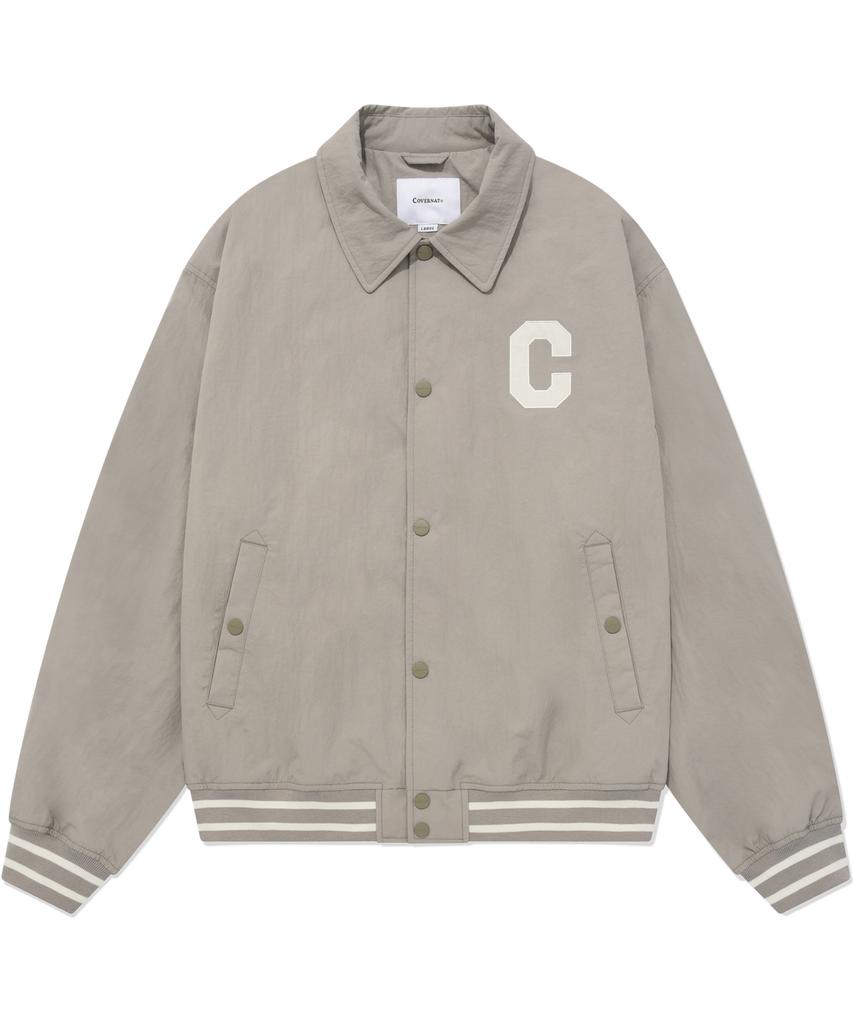 COVERNAT Бежевая varsity-куртка с воротником с логотипом C