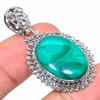 Natural Malachite Gemstone Handmade 925 Solid Sterling Silver Pendant 1.77" C7v83