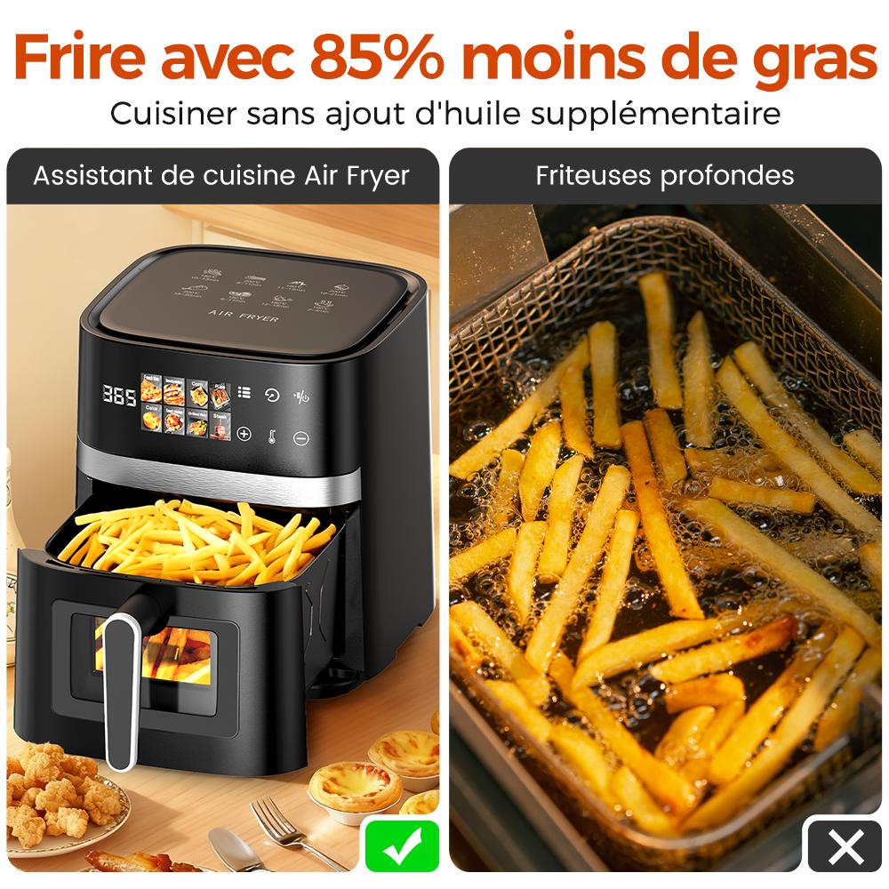 Фритюрница 6 л Стеклянный видимый стиль Легко чистить Бытовая Многофункциональная Все-в-одном Электрическая фритюрница