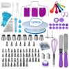 137Pcs Piping Nozzle Baking Tool Baking Tools Accessories Piping Bag Set Pastry Turntable Kit Rotating Stand Cake Decorating Tools Kit