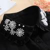 Vintage White Woman Fake Collar Black Crystal Lady Detachable Collar Shirt Neckwear False Collar With Beads Clothing Accessories