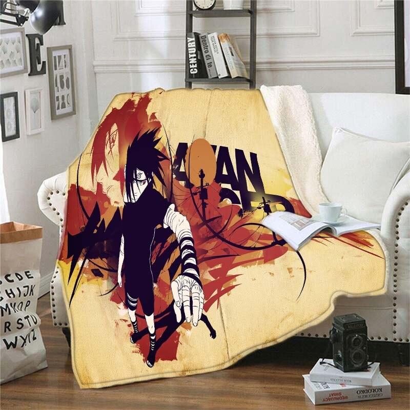 Мягкое фланелевое одеяло с рисунком Наруто, всесезонное легкое теплое одеяло для гостиной/спальни