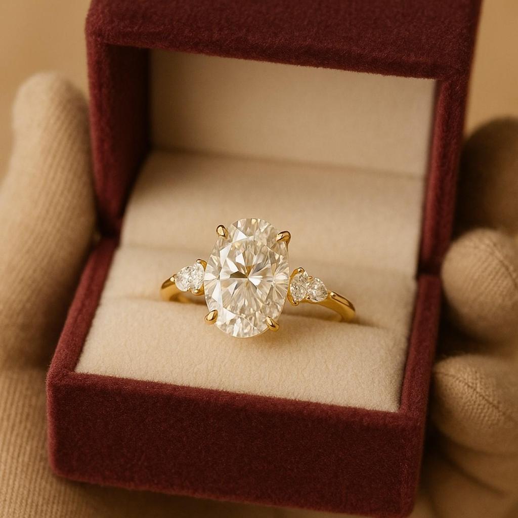 Овальное обручальное кольцо с кубическим цирконием и боковыми камнями маркиз – серебро 925 пробы с покрытием из желтого золота, сольный дизайн, свадебное украшение для невесты, подарок для нее