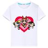 Футболка с принтом powerpuff girls для детей мальчик 10 лет 100% хлопок каваи топы аниме короткий прайд футболка y2k one piece одежда для девочек