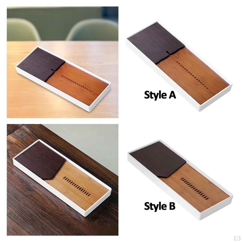 15-дюймовый поднос для сервировки чая Gongfu, настольная коробка, 15,3x6x1,5 дюйма, гладкая поверхность, прямоугольный бамбук и