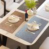 European Style Double-Sided Leather Waterproof Placemat - Non-slip, Insulated, Metal Texture, Square Tray Pad.