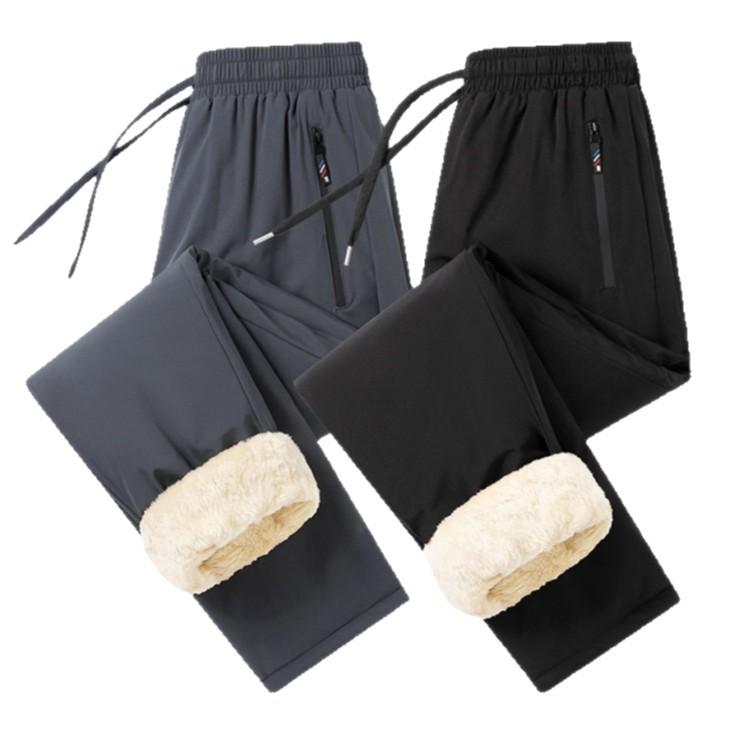 Мужские зимние флисовые брюки на подкладке из шерпы, спортивные штаны для активного бега, джоггеры с карманами, теплые спортивные джоггеры на шнурке, тяжелые термобрюки